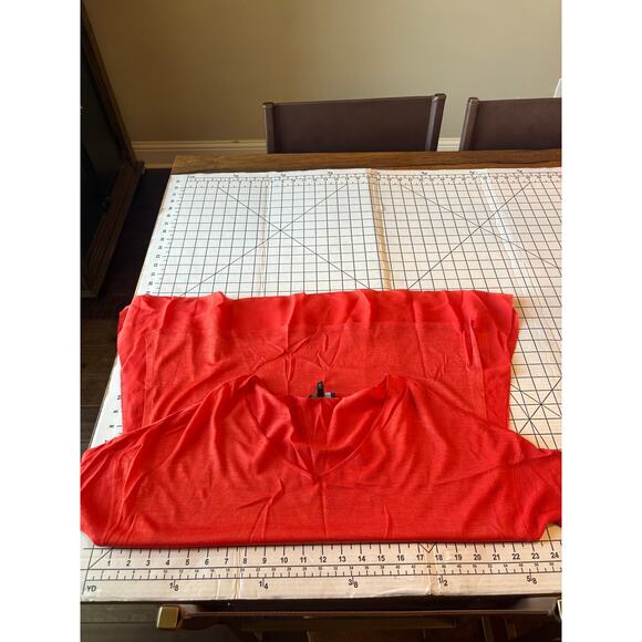 Eileen Fisher SILK Orange Loose Tunic Top Blouse Shirt Sheer Trim V Neck Med - Picture 13 of 13